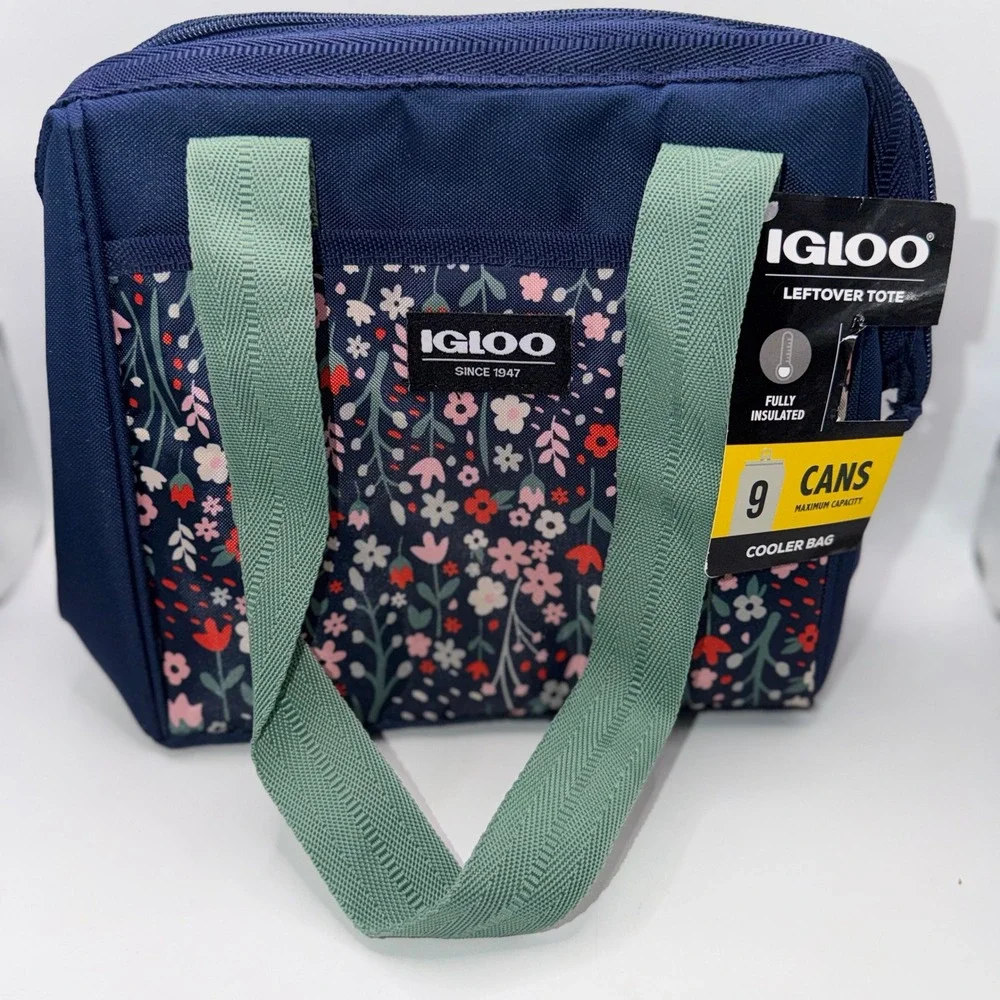 Igloo 9 can Floral Leftover Tote Insulated Lunch Cooler Bag Cottagecore